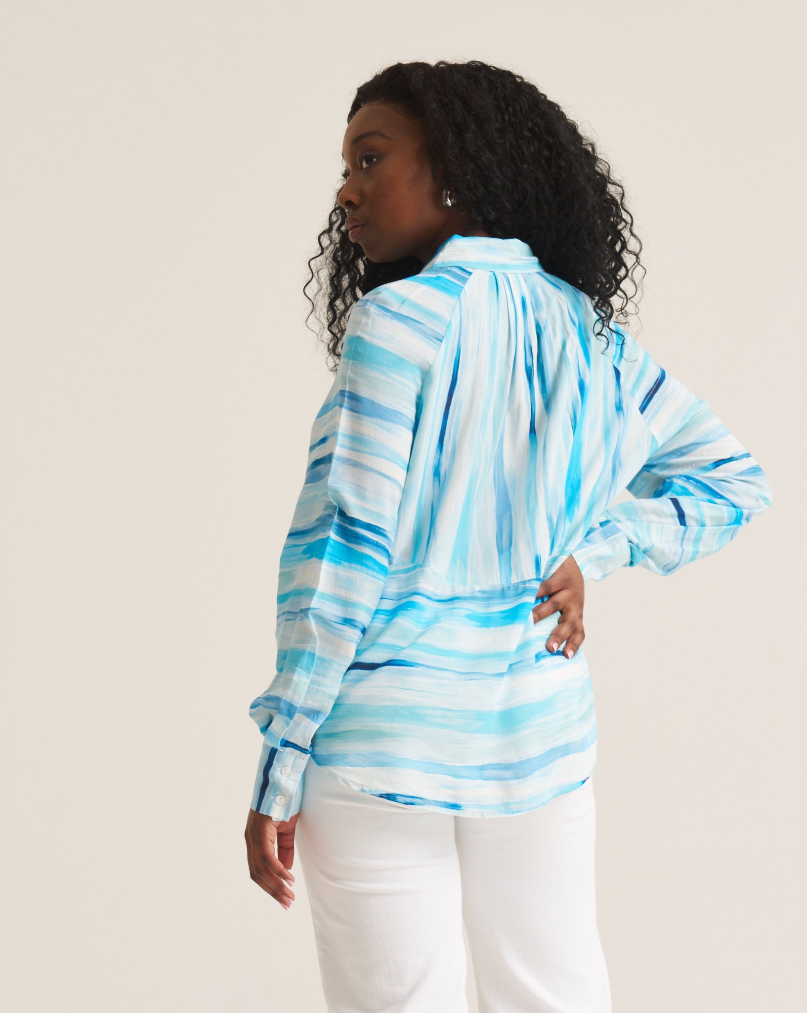 Artist Blouse - Blue/ White