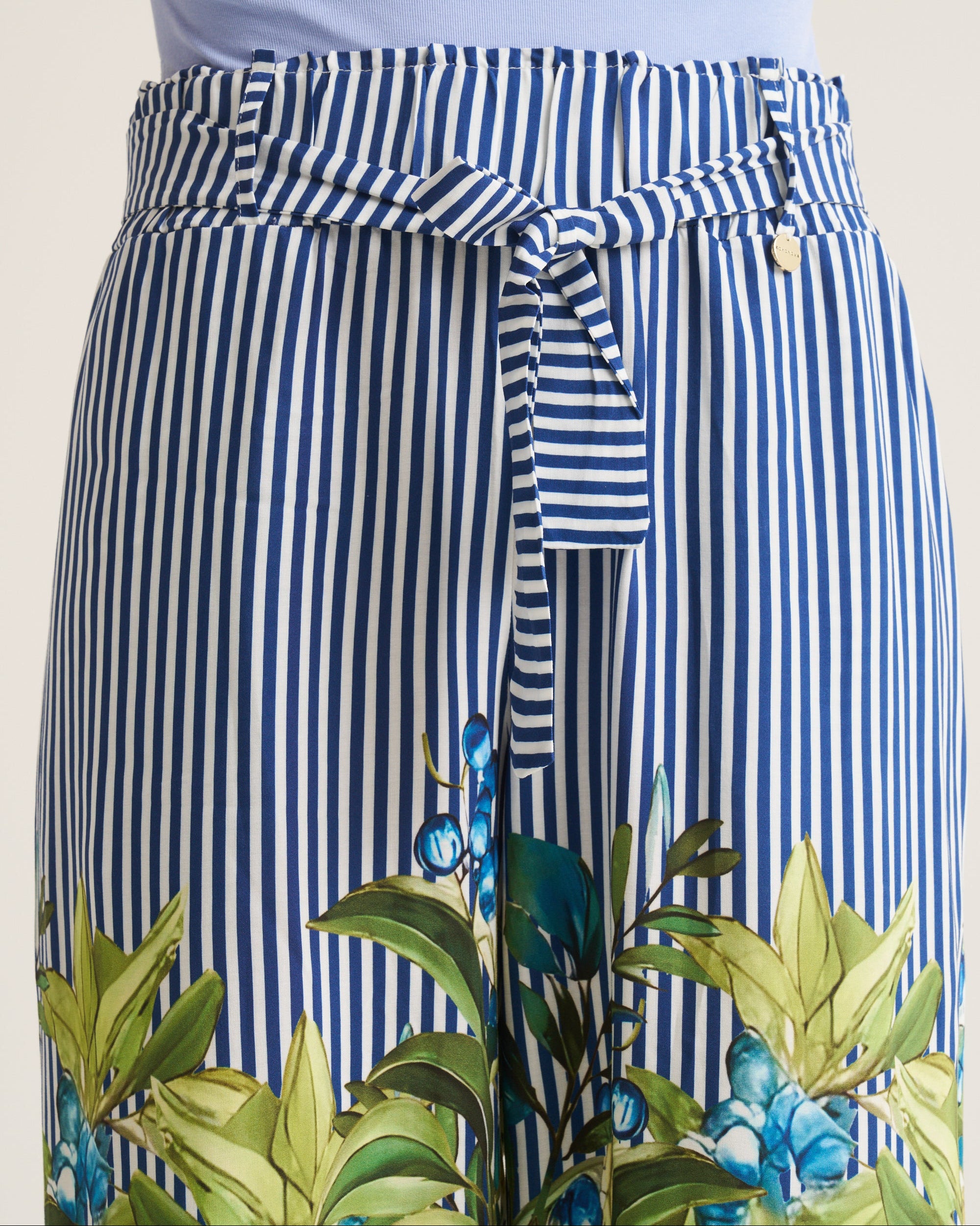 Paperbag Pants - Lemon Stripe Navy