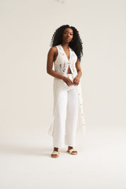 Resort Crochet Waistcoat Dress