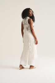Resort Crochet Waistcoat Dress