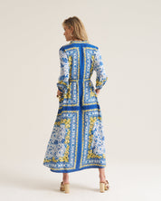 Kiara Shirt Dress in Lemon Tile