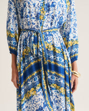 Kiara Shirt Dress in Lemon Tile