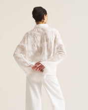 Floral Applique Blouse - White