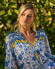 Kiara Shirt Dress in Lemon Tile