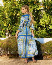 Kiara Shirt Dress in Lemon Tile