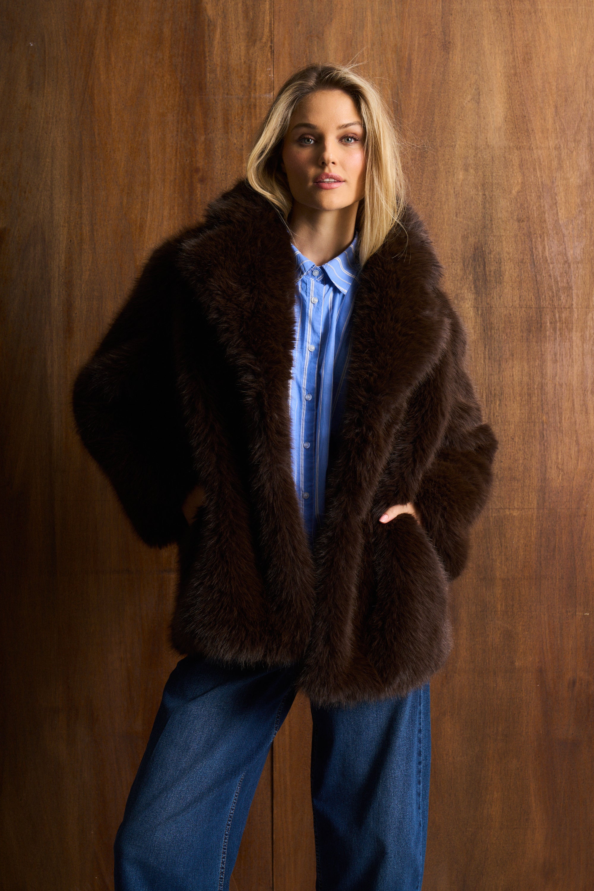 Chocolate Hunter Fur Coat
