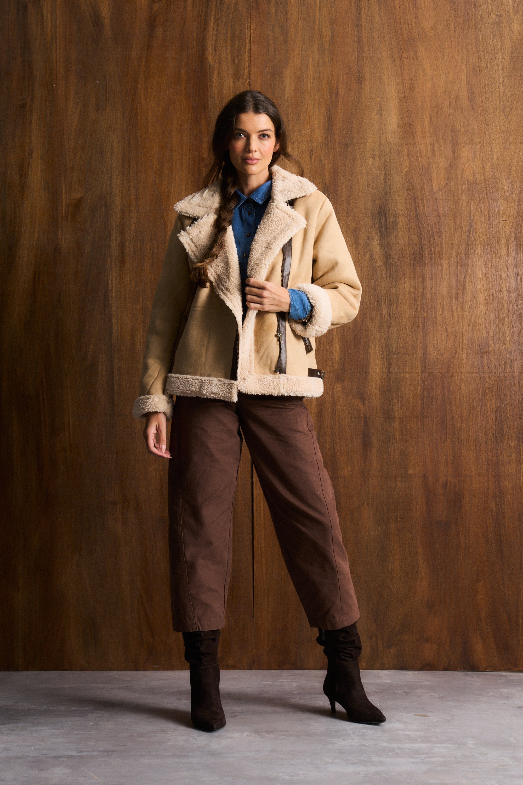 Stone Shaggy Sherpa Jacket