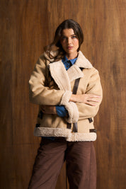 Stone Shaggy Sherpa Jacket