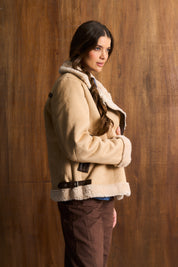 Stone Shaggy Sherpa Jacket