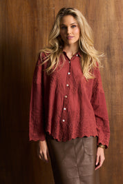 Burrow Appliqué Cotton Blouse