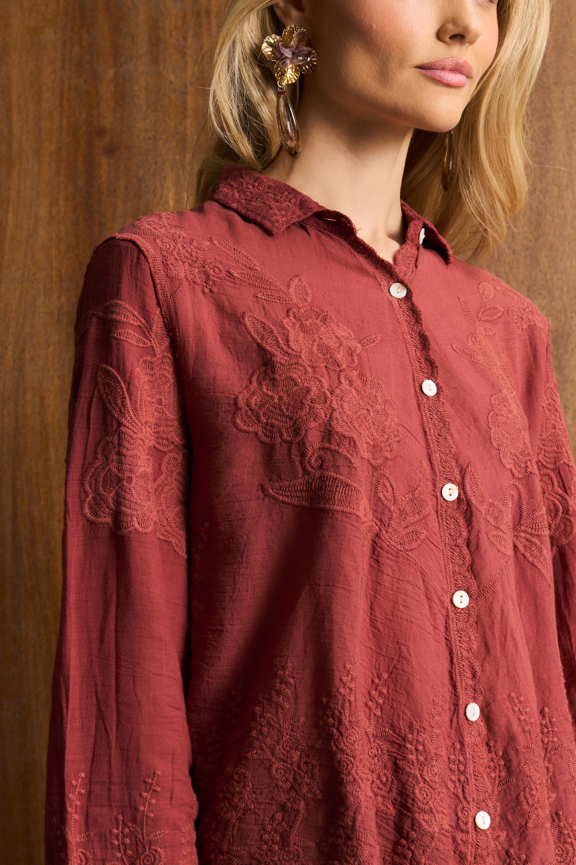 Burrow Appliqué Cotton Blouse