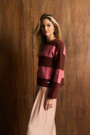 Merlot & Rose  Heritage Stripe Jersey