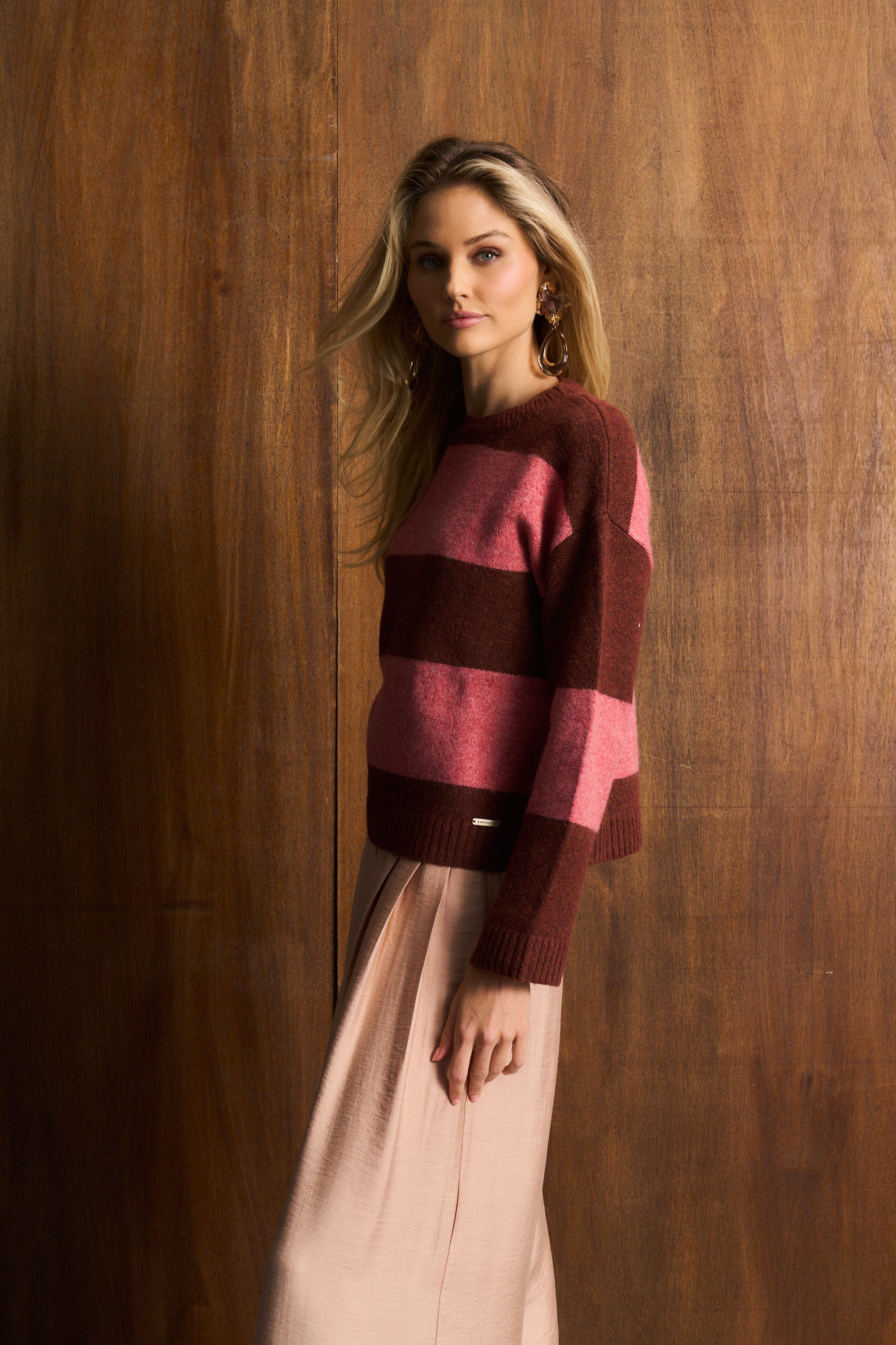 Merlot & Rose  Heritage Stripe Jersey