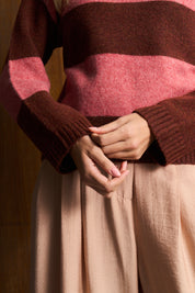 Merlot & Rose  Heritage Stripe Jersey