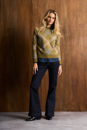 Olive Heritage Argyle Knit