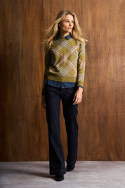 Olive Heritage Argyle Knit