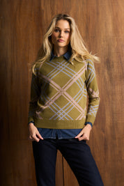 Olive Heritage Argyle Knit