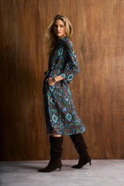 Desert Aztec Belted Shirt Dress