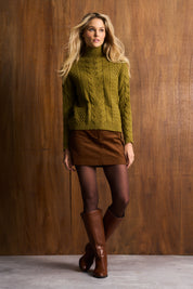 Moss Cosy Supersoft Viscose Cable Knit