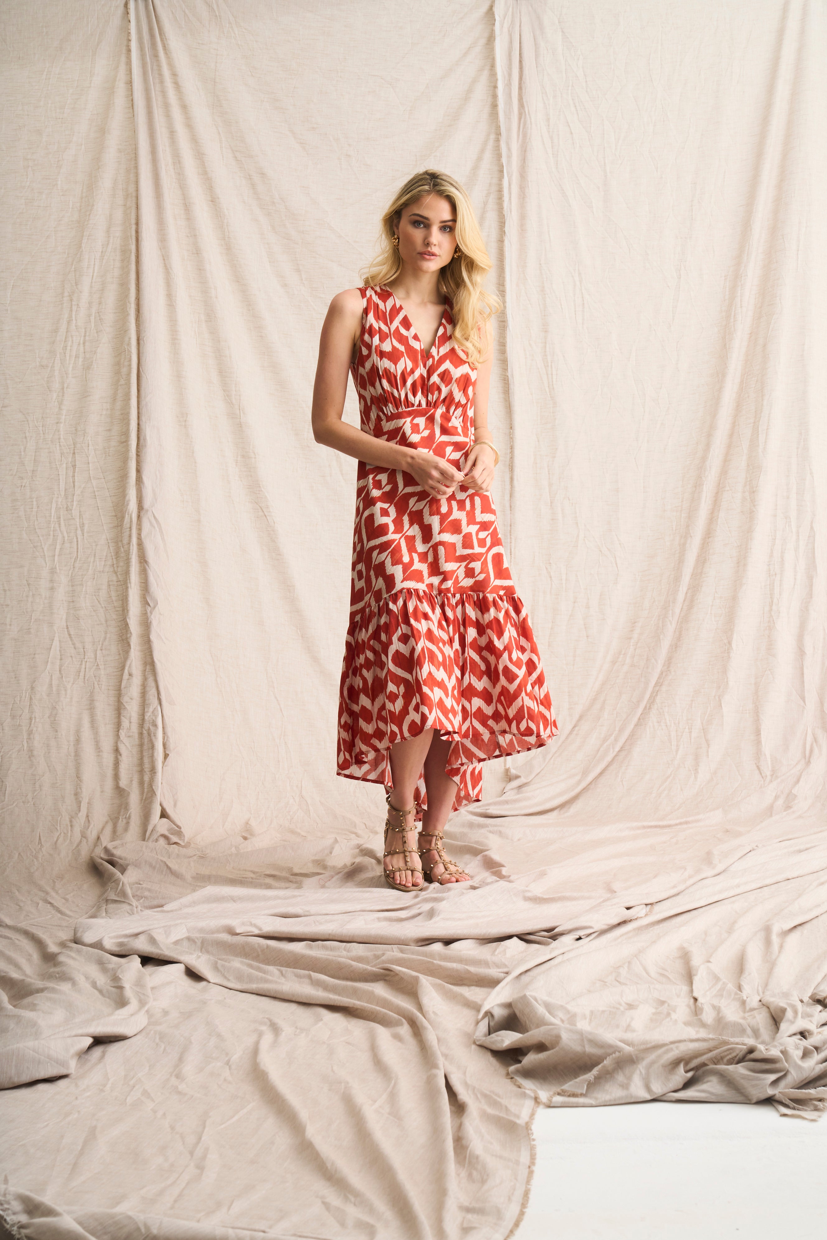 Tangerine Katelyn Cotton Dress – Classic Summer Style in 100% Cotton