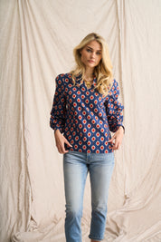 Navy Nadia Voile Blouse – Light & Elegant Summer Essential