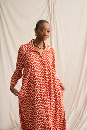 Tangerine Misty Shirt Dress – Famous Easy-Wearing Style with Pockets