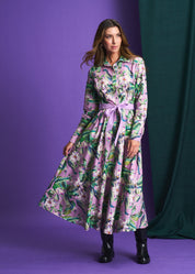 Violet Penelope Meadow Check Pintuck Dress