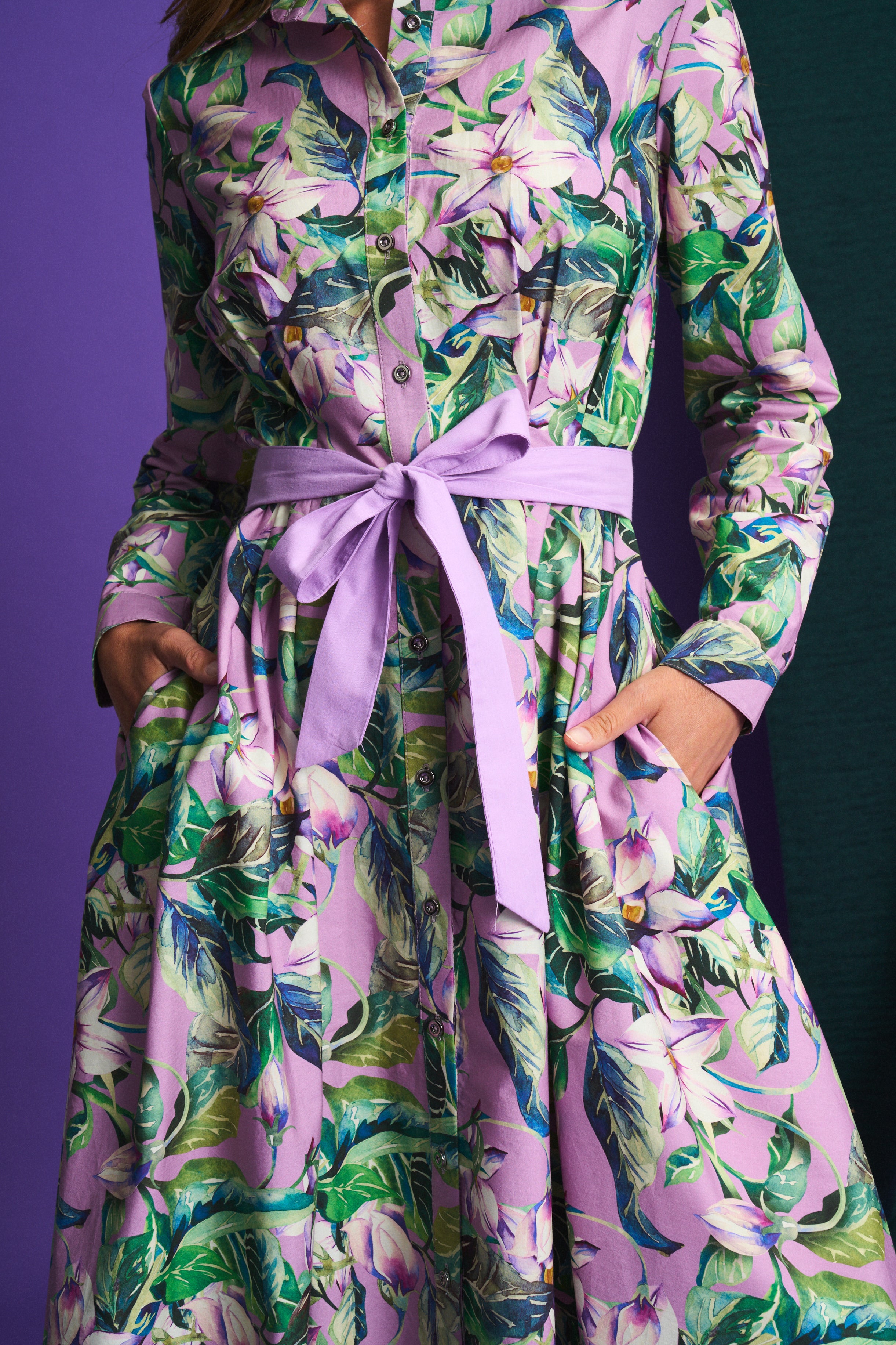 Violet Penelope Meadow Check Pintuck Dress