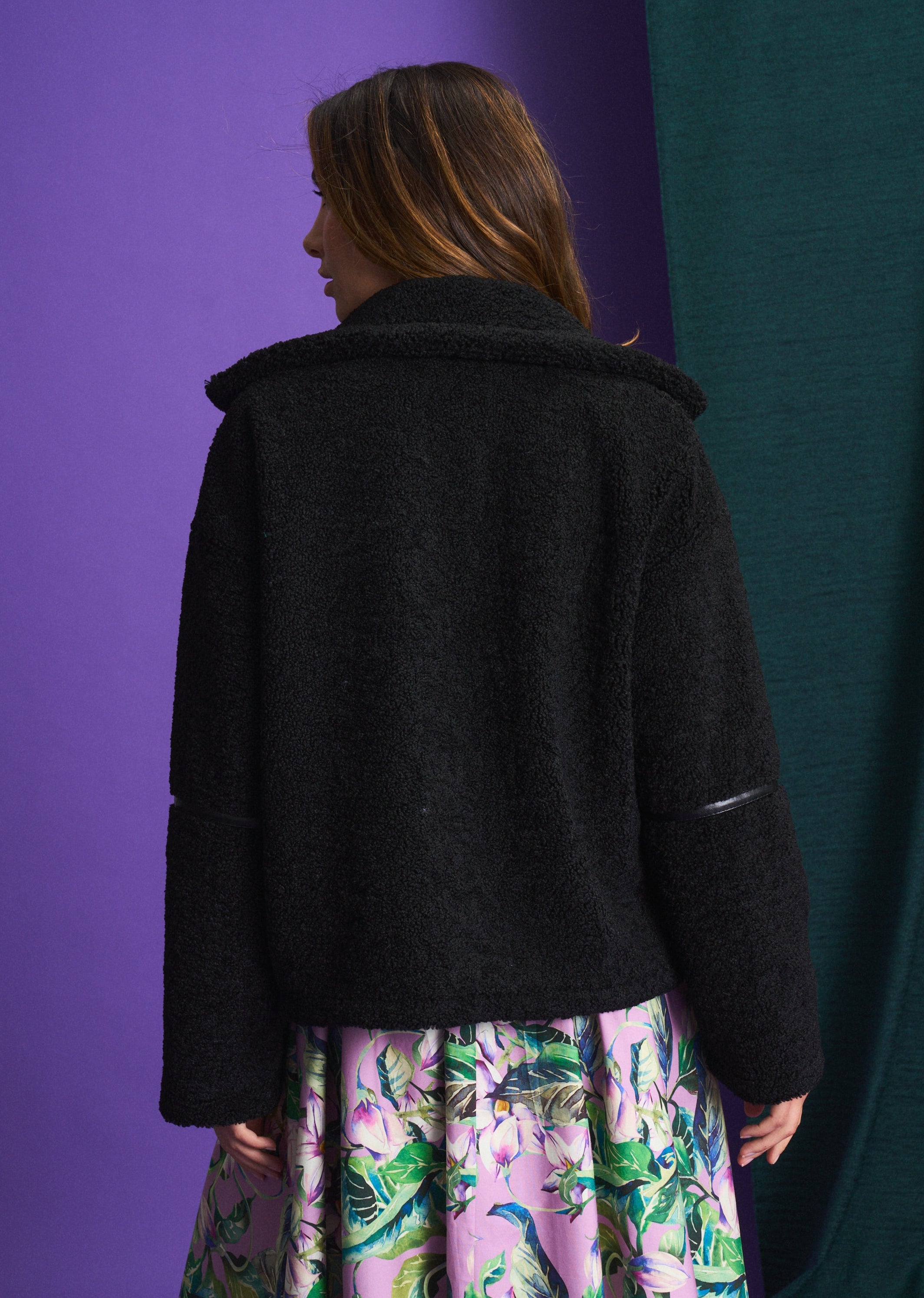 Midnight Sherpa Biker Jacket