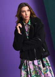 Midnight Sherpa Biker Jacket