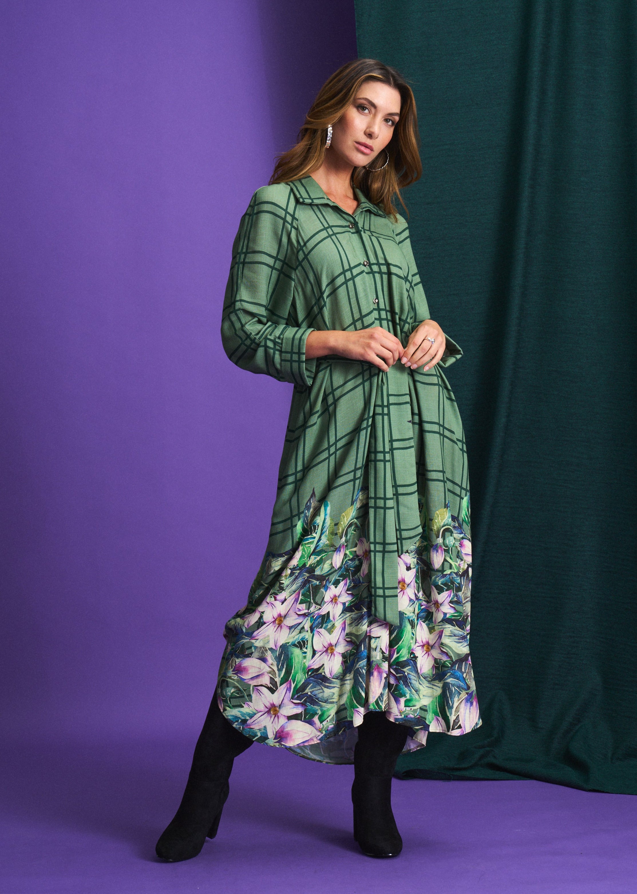 Pine Meadow Check Liza Shirt Dress