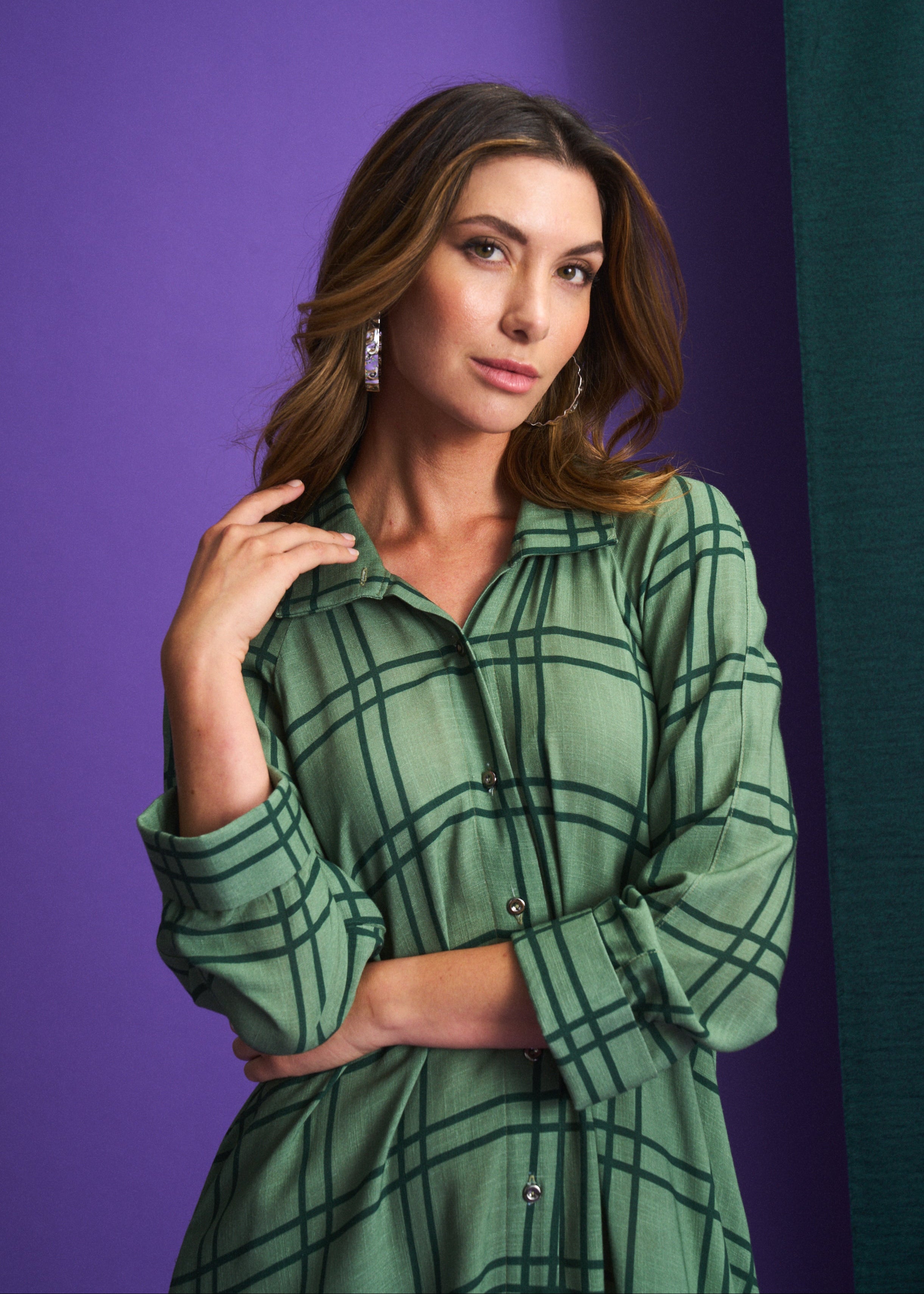 Pine Meadow Check Liza Shirt Dress