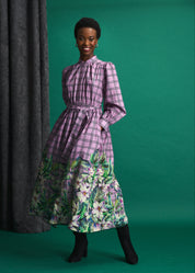 Violet Meadow Check Maxi Dress