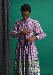 Violet Meadow Check Maxi Dress