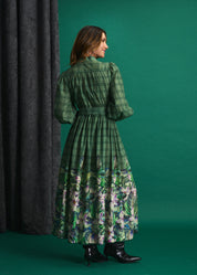 Green Meadow Check Maxi Dress
