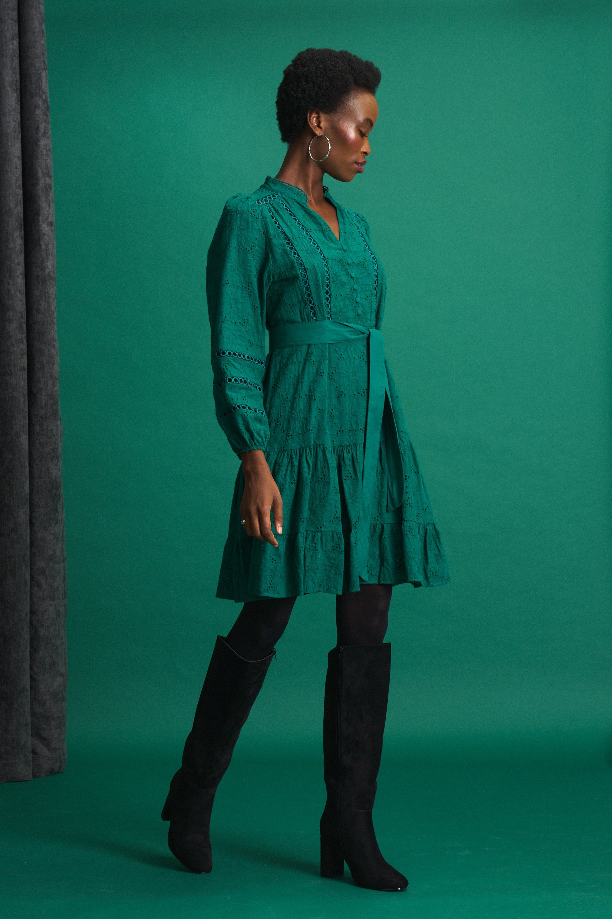 Pine Isla Anglaise Tier Dress