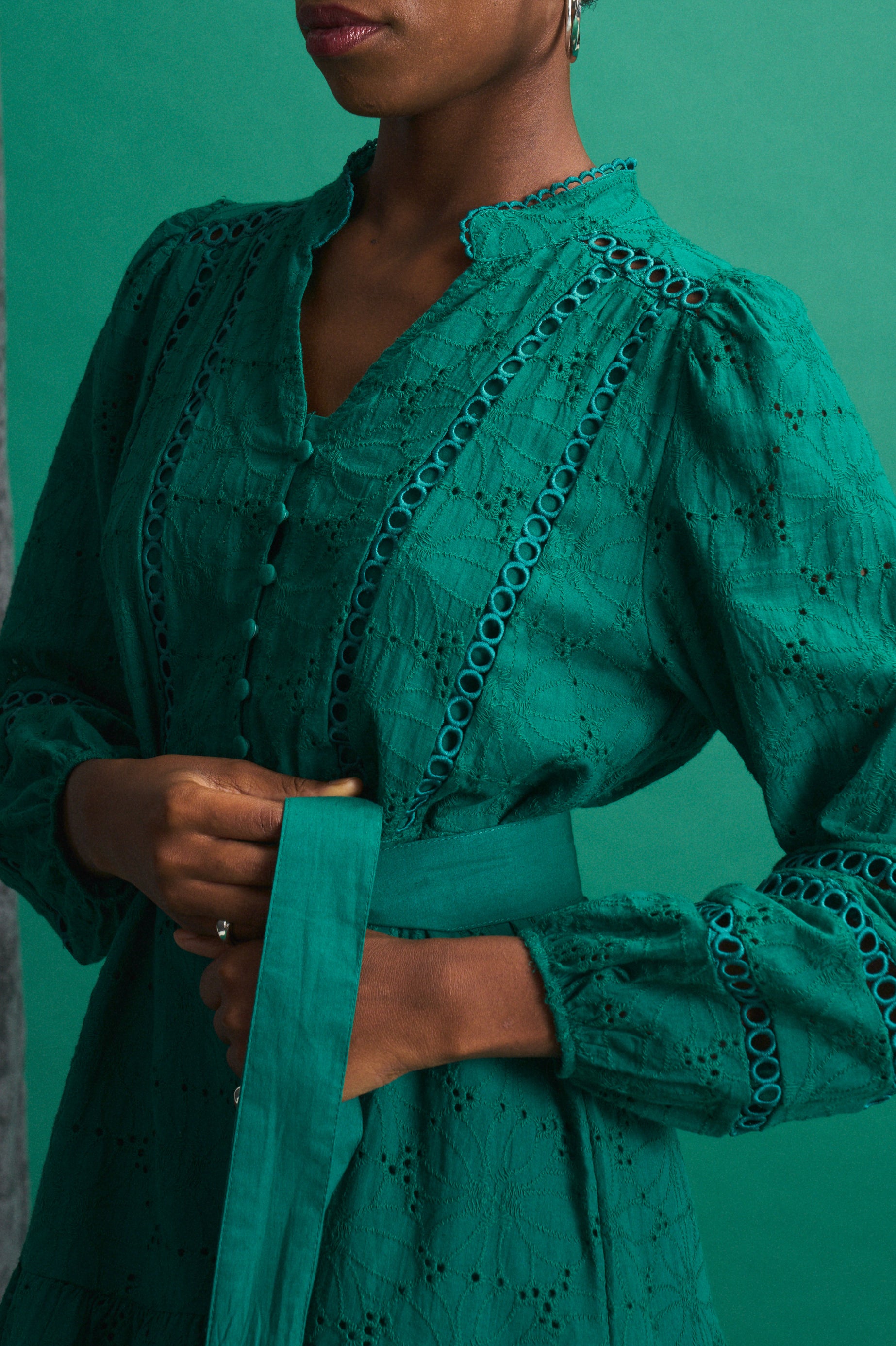 Pine Isla Anglaise Tier Dress