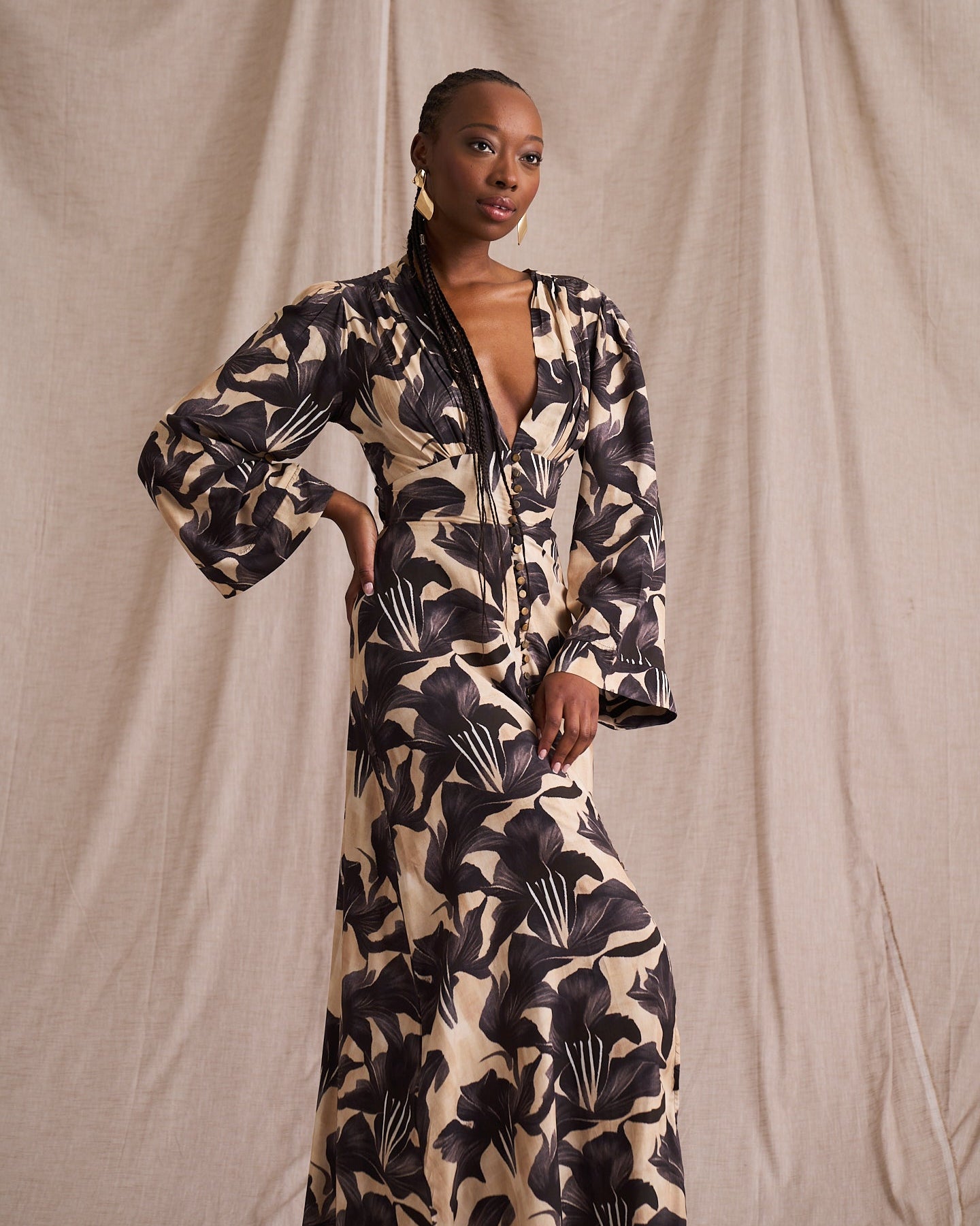 Victoria Dress Canna Lilly Print