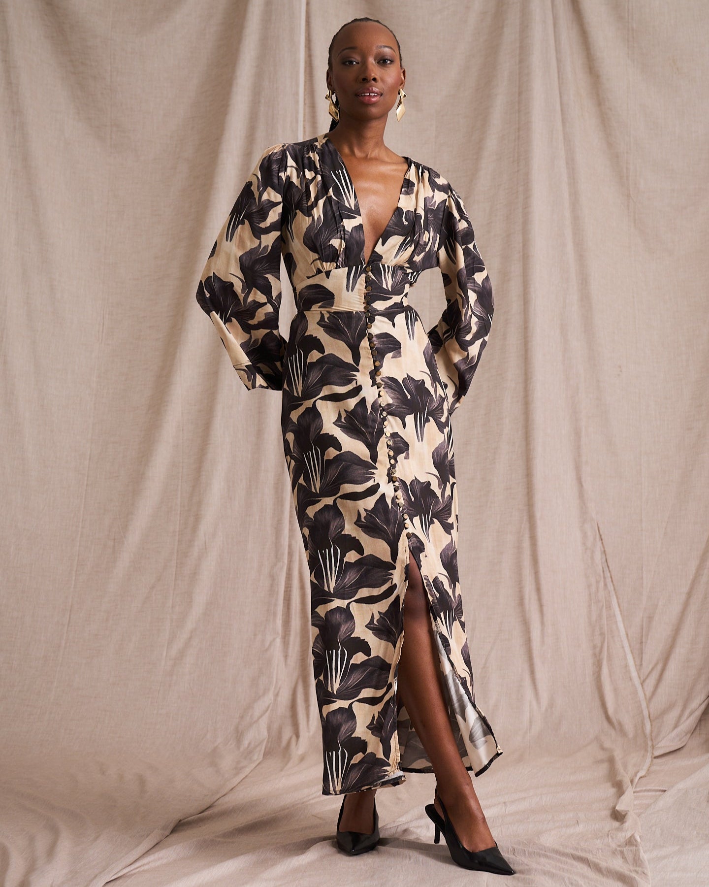 Victoria Dress Canna Lilly Print
