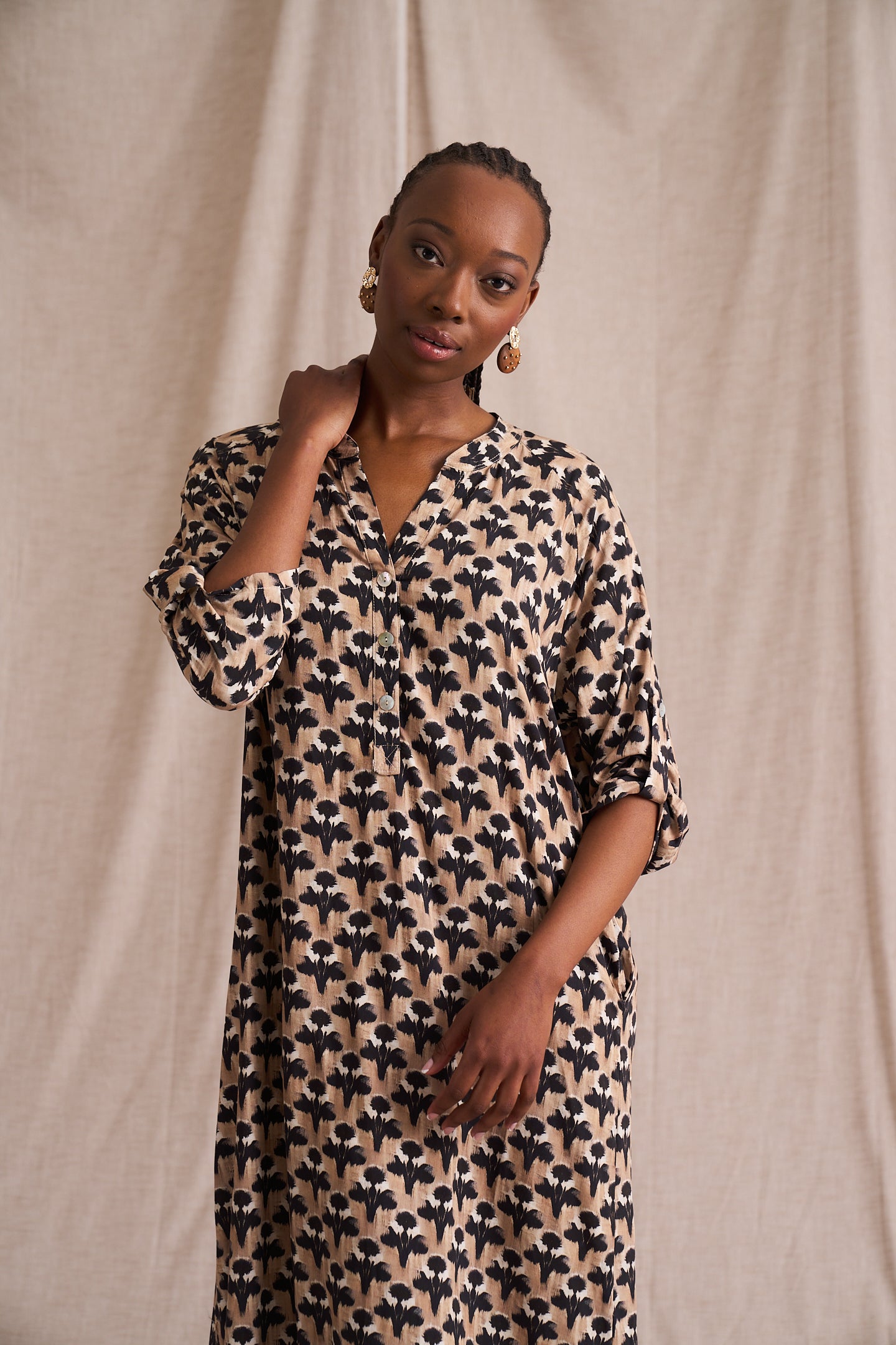 Carin Tunic In Ikat Print
