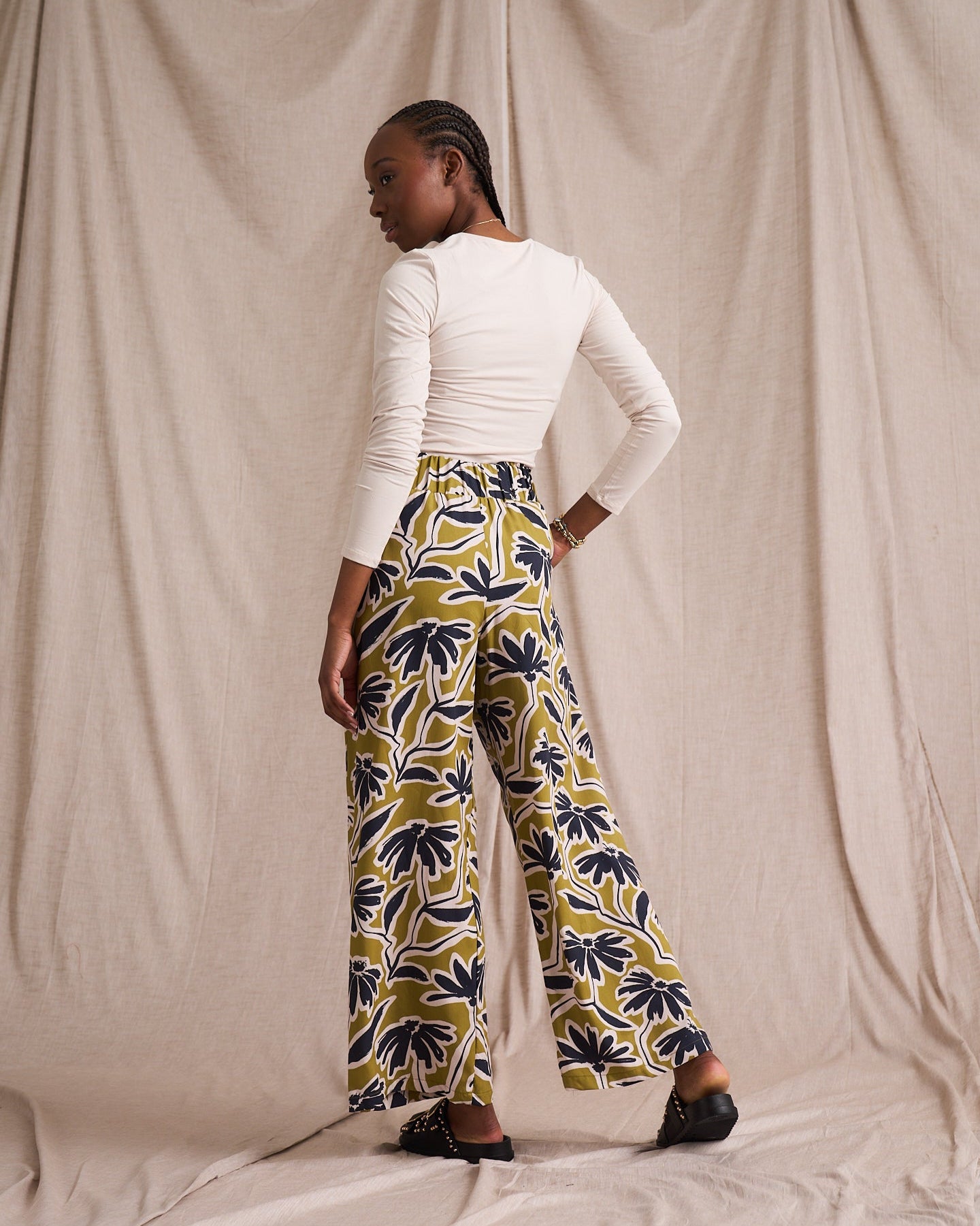 Paperbag Detail Pants Chatruese Print