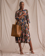 Liza Shirt Dress Abstract Retro Print