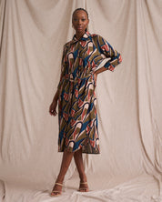 Liza Shirt Dress Abstract Retro Print