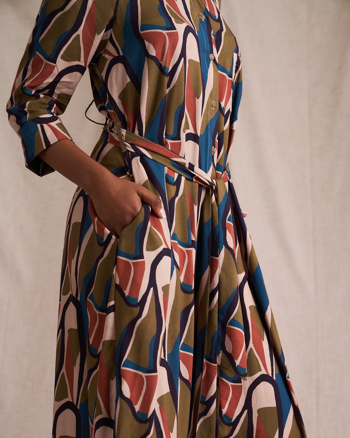 Liza Shirt Dress Abstract Retro Print