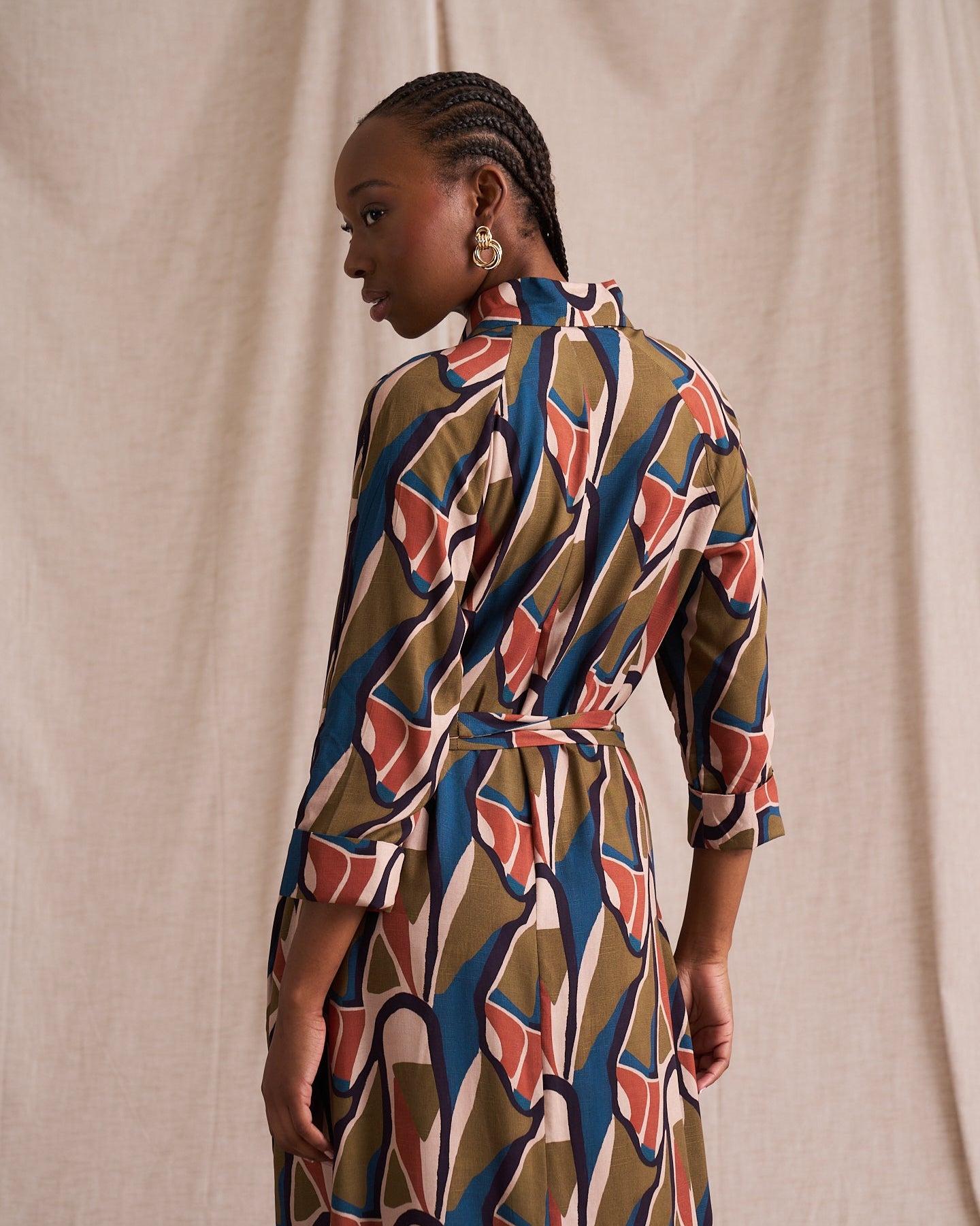 Liza Shirt Dress Abstract Retro Print