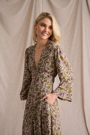 Victoria Dress Fine Line Print