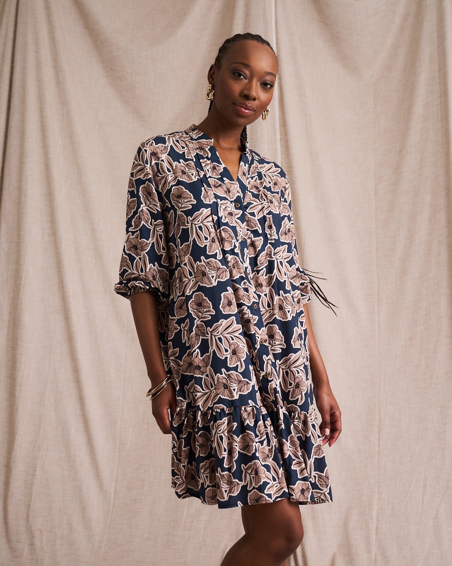 Pintuck Mini Tier Dress