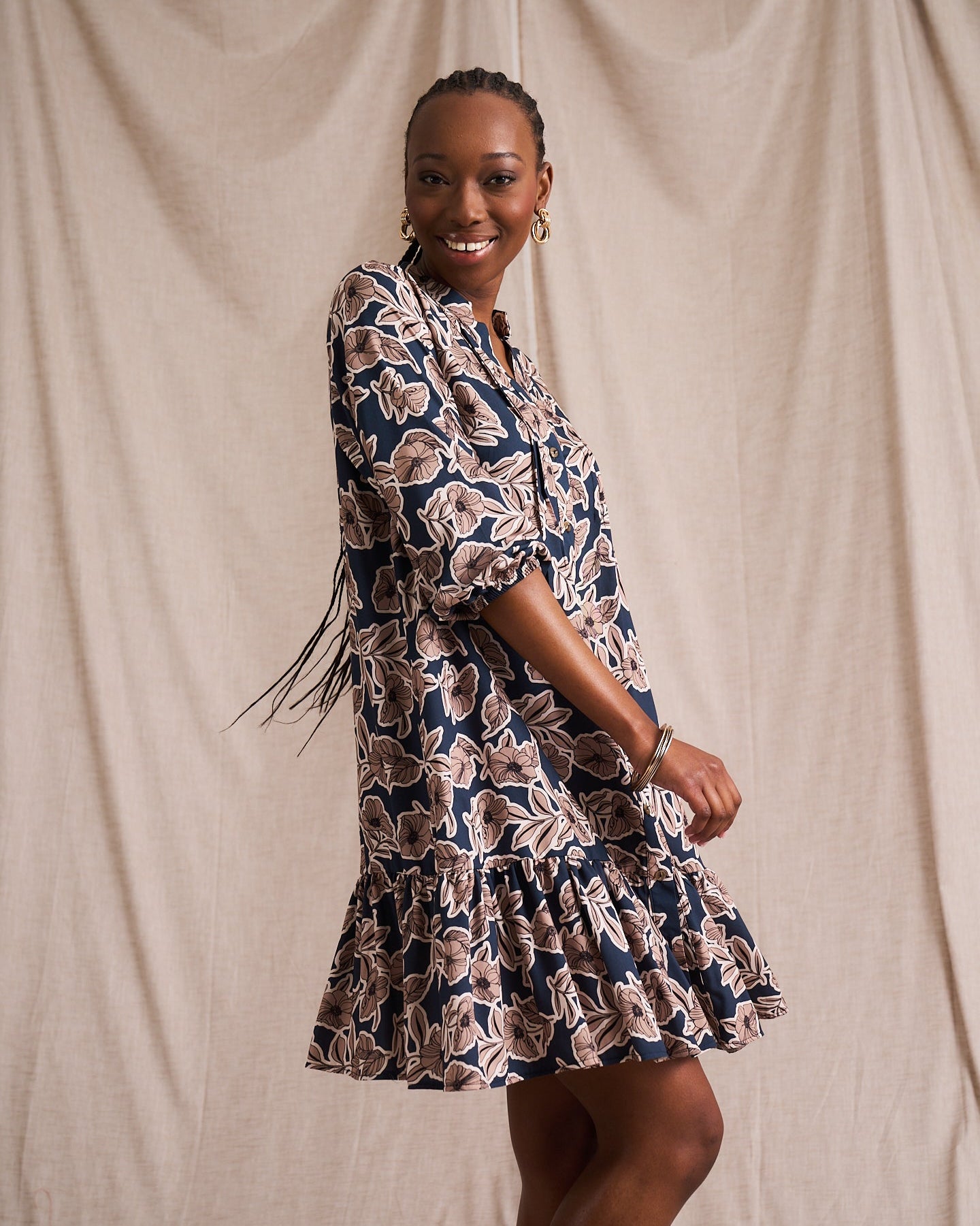 Pintuck Mini Tier Dress