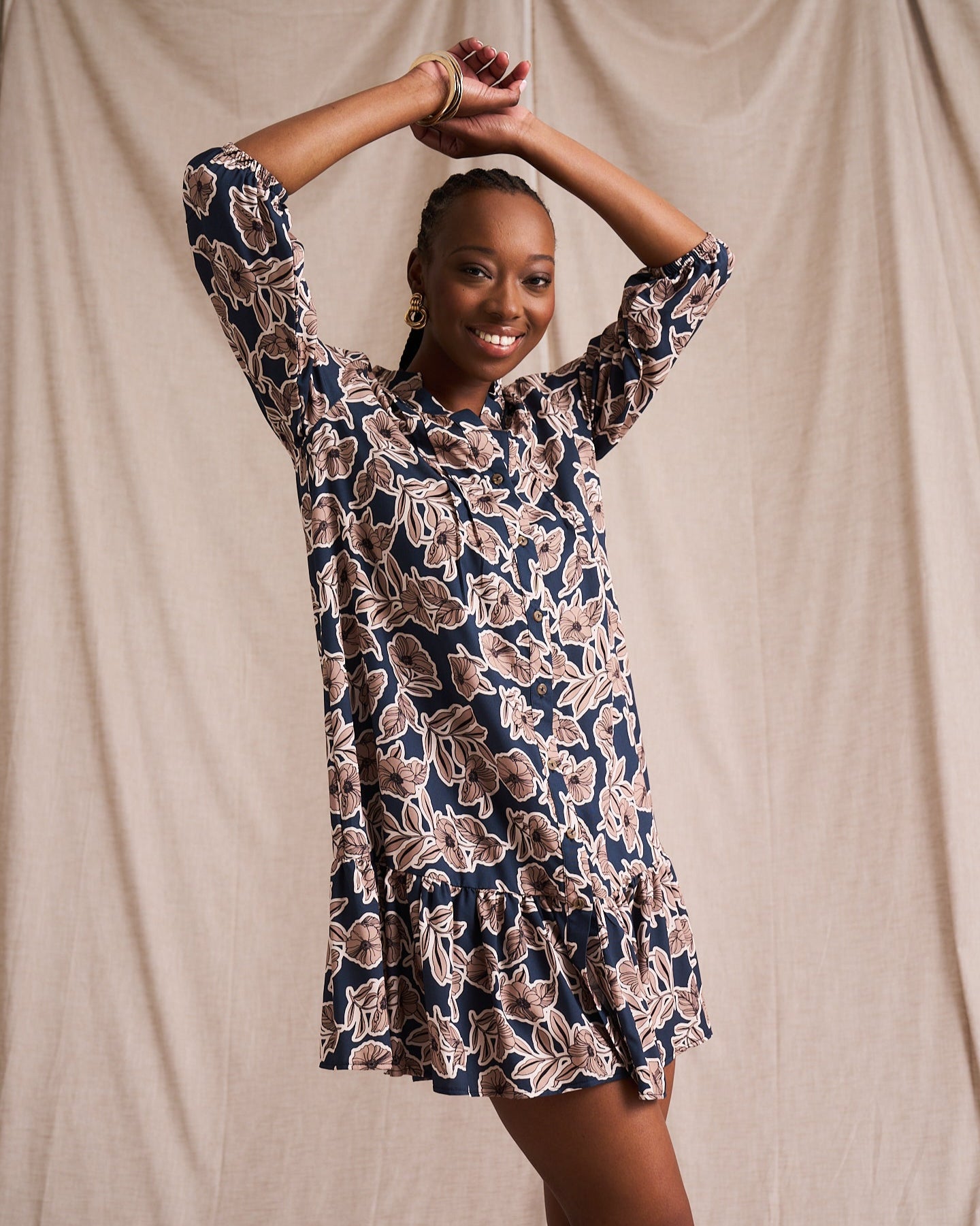 Pintuck Mini Tier Dress