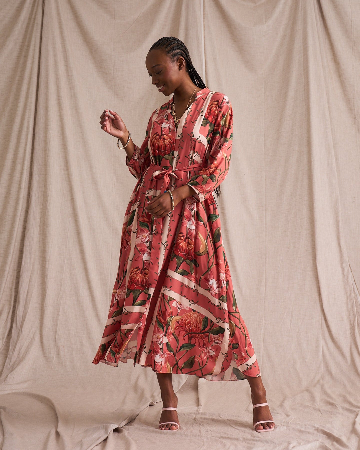 Kiara Shirt Dress Rose Manor Print